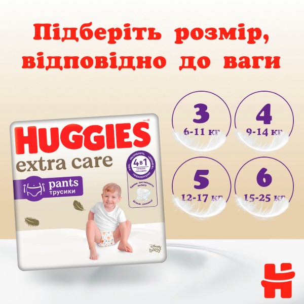 Фото - Одноразовые подгузники-трусики Huggies Extra Care Pants Размер 4 (9-14кг), 38 шт.